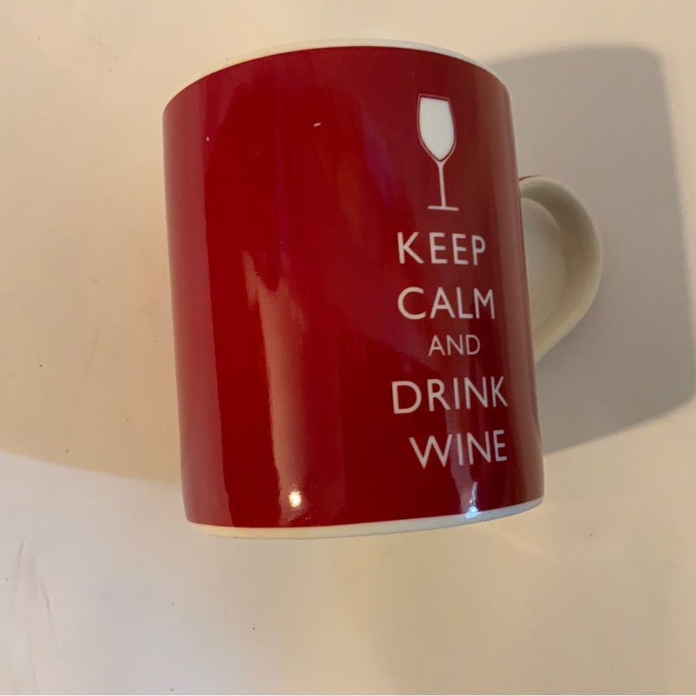 Keep Calm and Drink Wine mug red